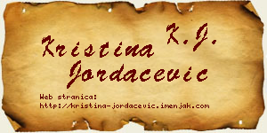 Kristina Jordačević vizit kartica